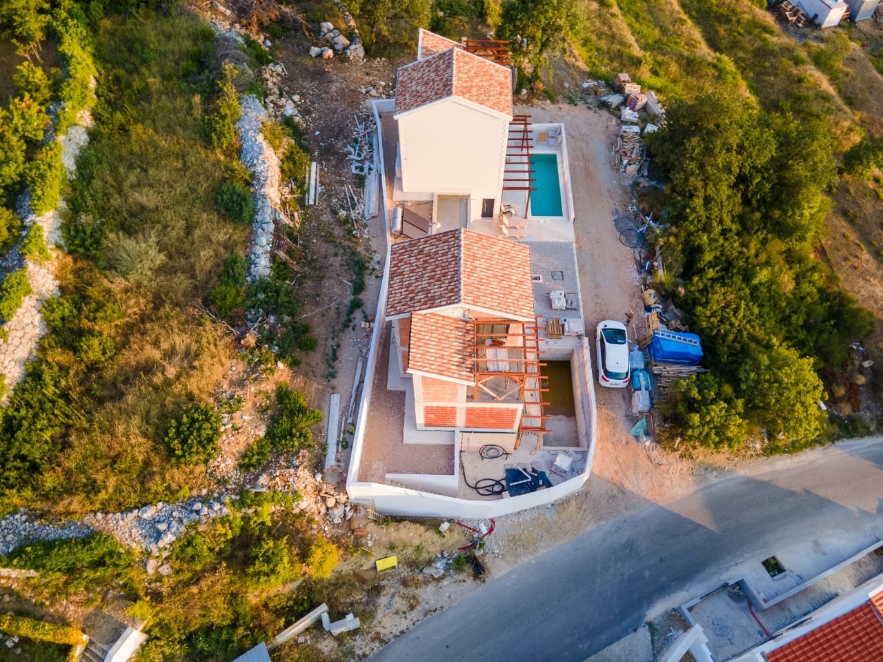 Newly Built Villa with Panoramic Sveti Stefan Views