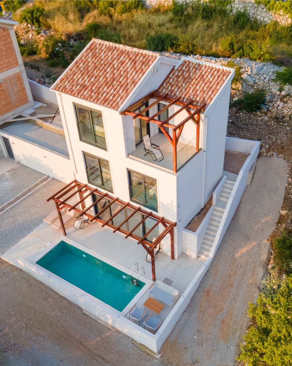 Newly Built Villa with Panoramic Sveti Stefan Views
