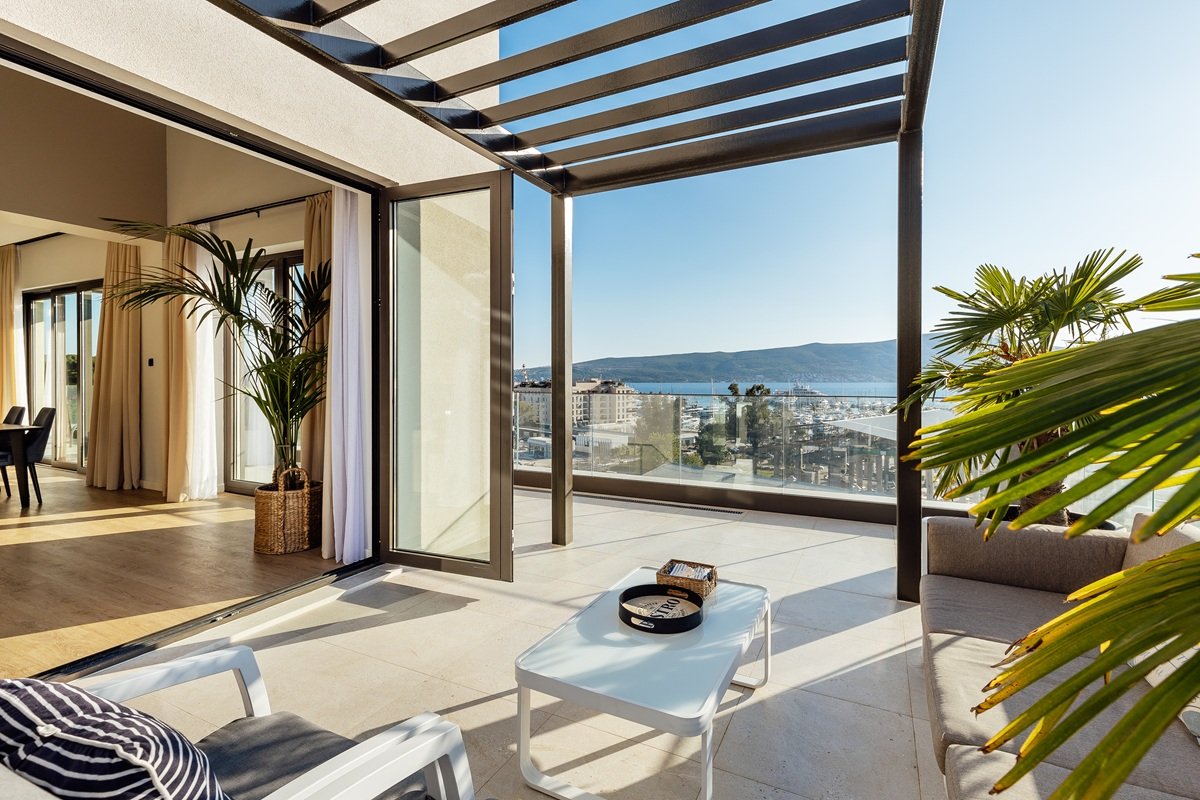 Luxury Duplex Penthouse | Porto Montenegro | Panoramic Boka Bay Views