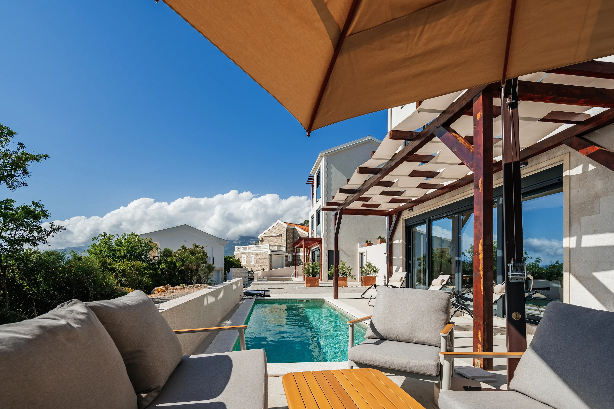 Newly Built Villa with Panoramic Sveti Stefan Views