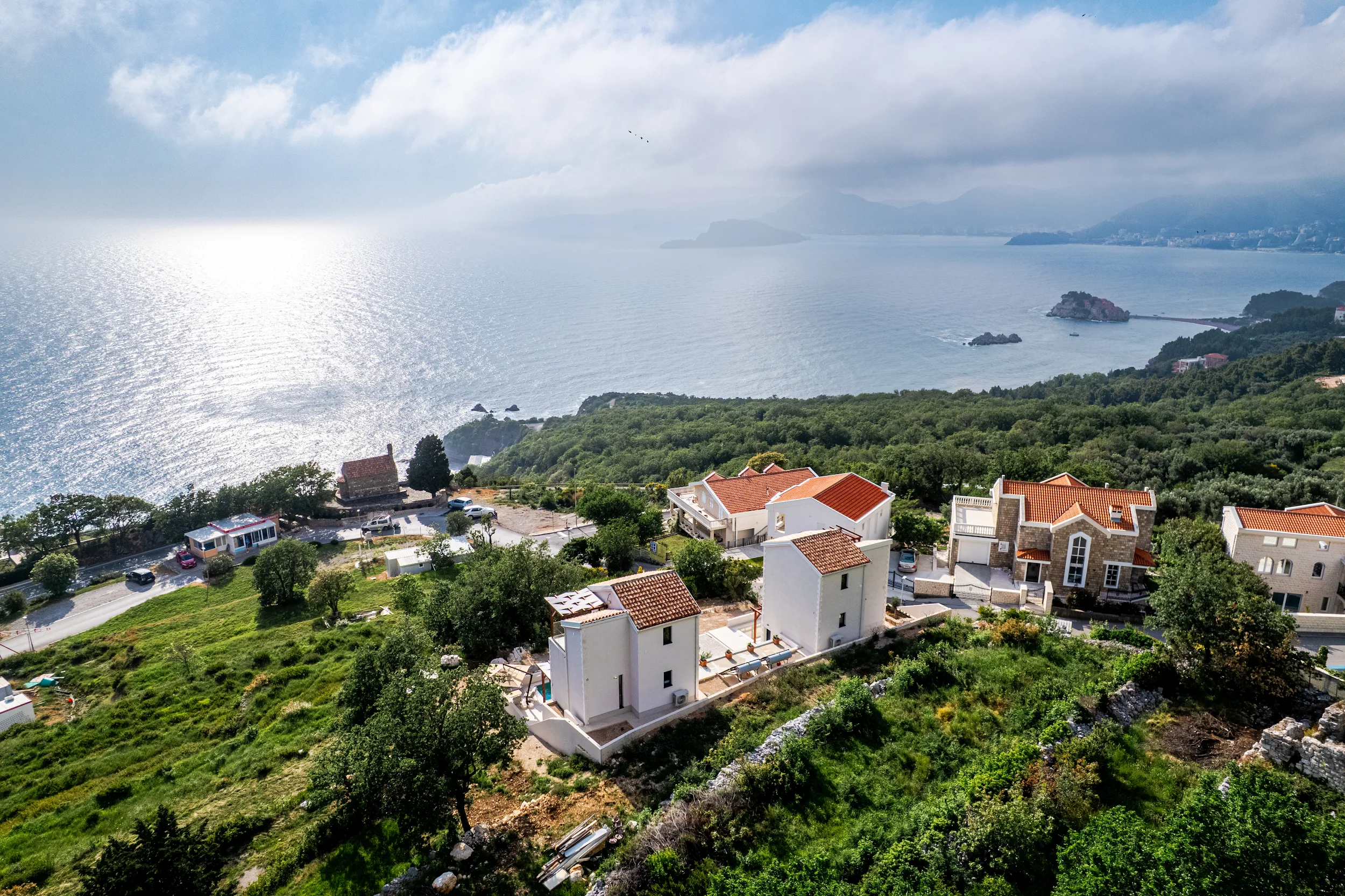 Newly Built Villa with Panoramic Sveti Stefan Views